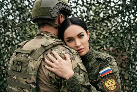 Промт с военным: женщина-военнослужащая и боец со спины — Фотосессия ИИ