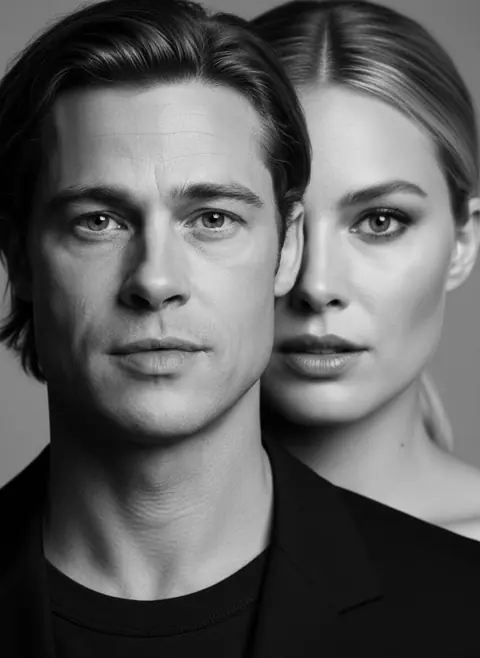 Промт для фотосессии: черно-белая модная фотосессия пары в стиле Zara Studio и YSL крупным планом