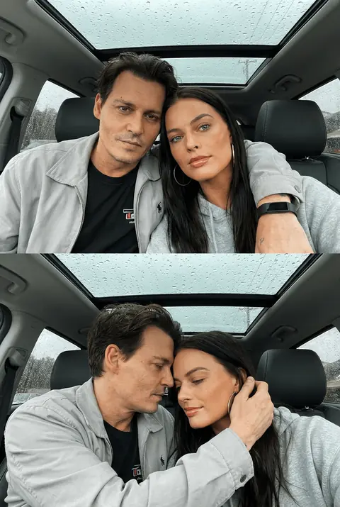 Промт: пара в машине под дождем уютно обнимается коллаж фотосессия