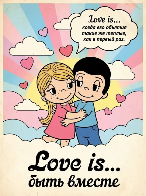 Фотосессия валентинка в стиле фантика Love is промтом по вашему фото