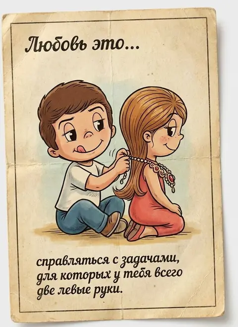 Вкладыш ИИ Love is с украшением на шее — промт для генерации фото через нейросеть