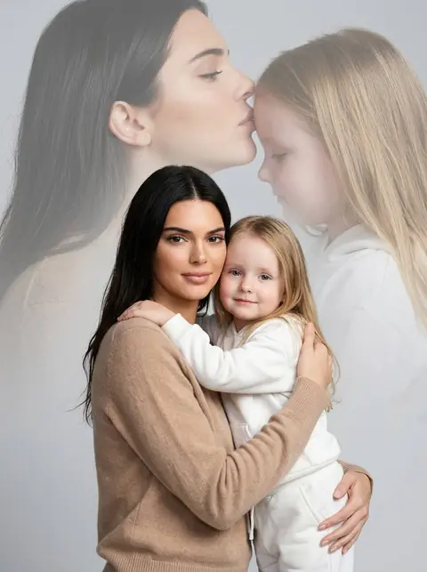 Семейная фотосессия матери и дочки с двойной экспозицией — промт для ИИ